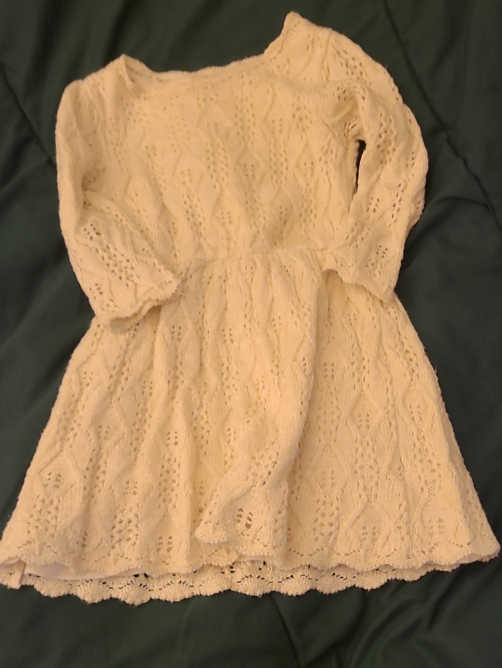 Cat & Jack Cream Lace Knit Dress for Girls And Carter White Knit Dress